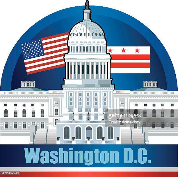 washington d.c. - us capitol dome stock illustrations
