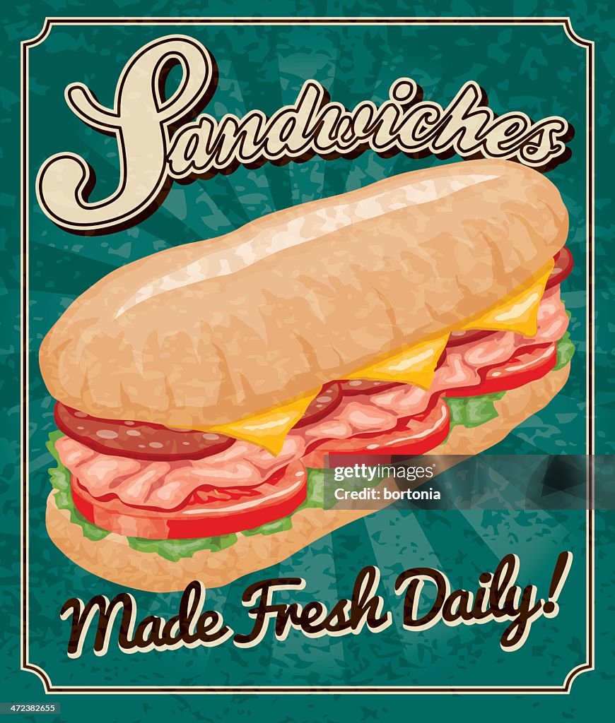 Vintage Sandwich Poster