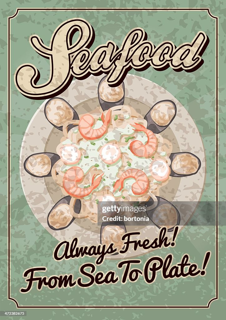 Vintage Seafood Poster