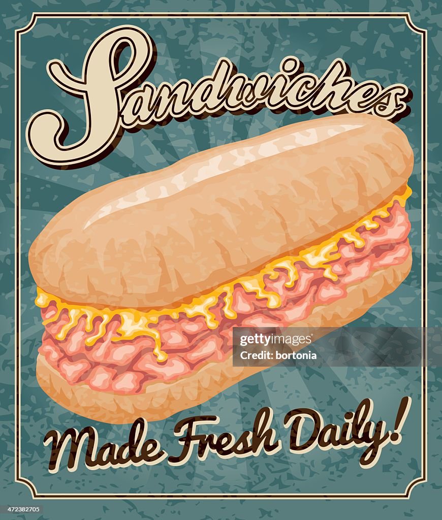 Vintage Sandwich Poster
