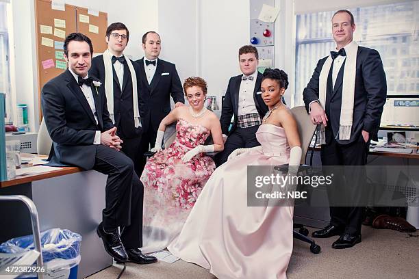 Episode 202 -- Pictured: Seth Reiss, matt Goldich, John Lutz, Michelle Wolf, Ben Warheit, Amber Ruffin and Bryan Donaldson during the "Anna Wintour:...