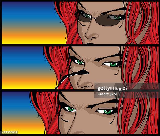 the look - highlights hair stock illustrations