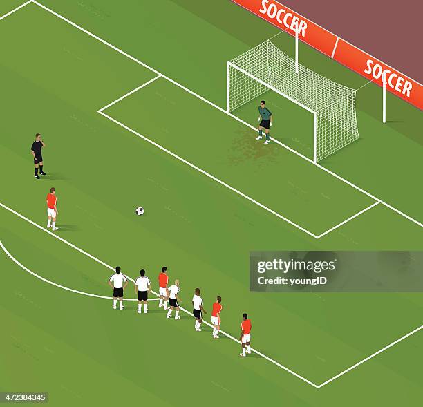 isometric soccer penalty kick - 門柱 幅插畫檔、美工圖案、卡通及圖標