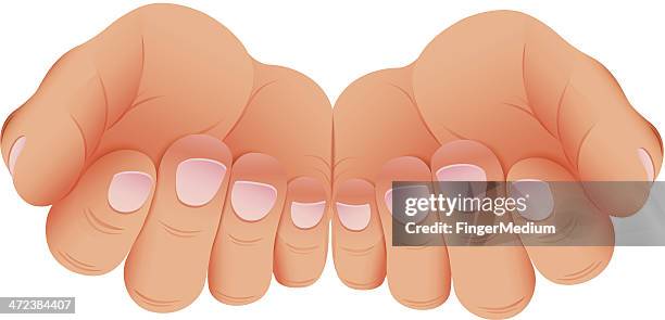 hand open - hands cupped stock illustrations