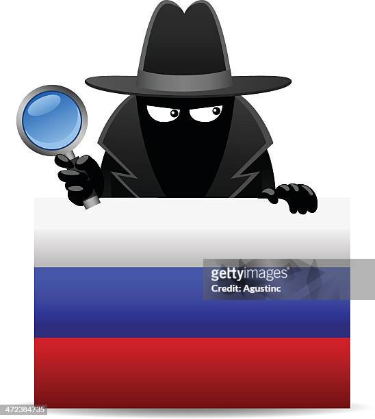 stockillustraties, clipart, cartoons en iconen met russia spy - cold war spy