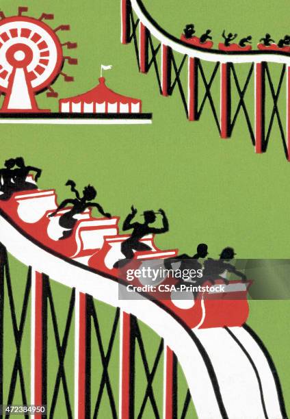 ilustraciones, imágenes clip art, dibujos animados e iconos de stock de montaña rusa - montaña rusa