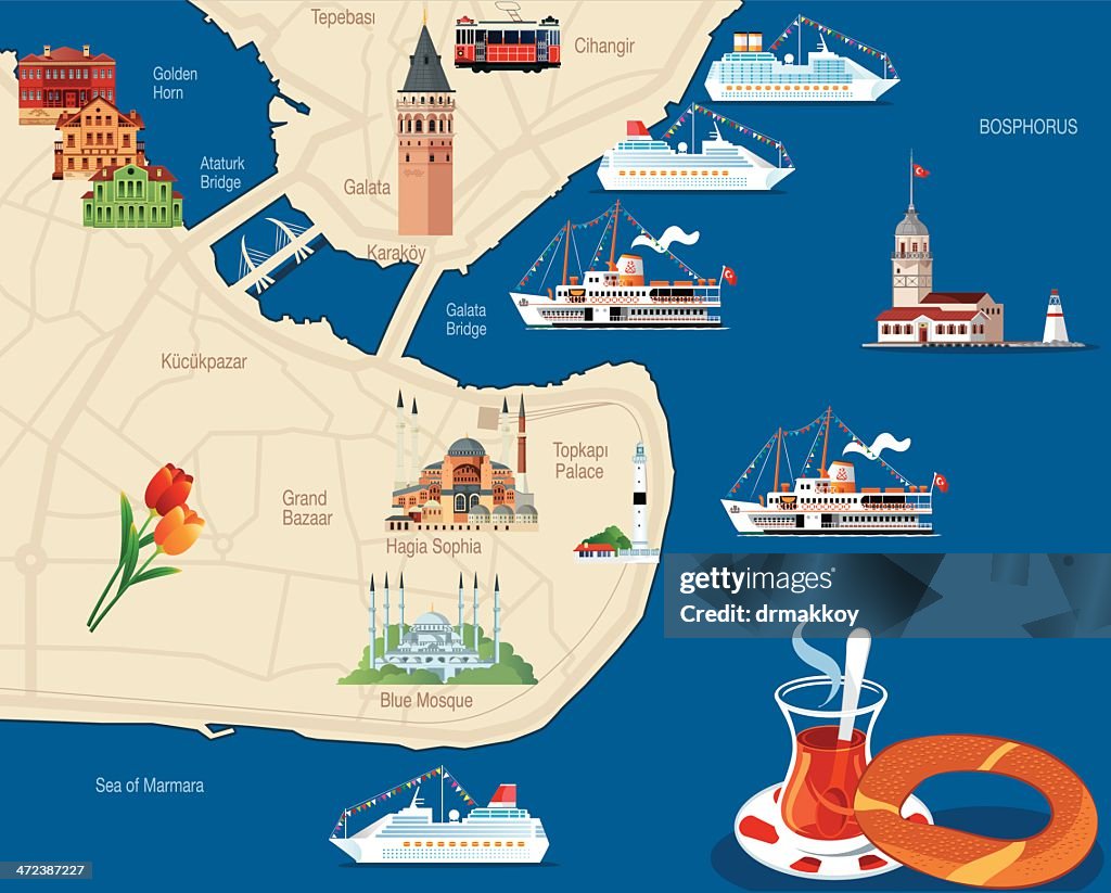 Istanbul Cartoon map