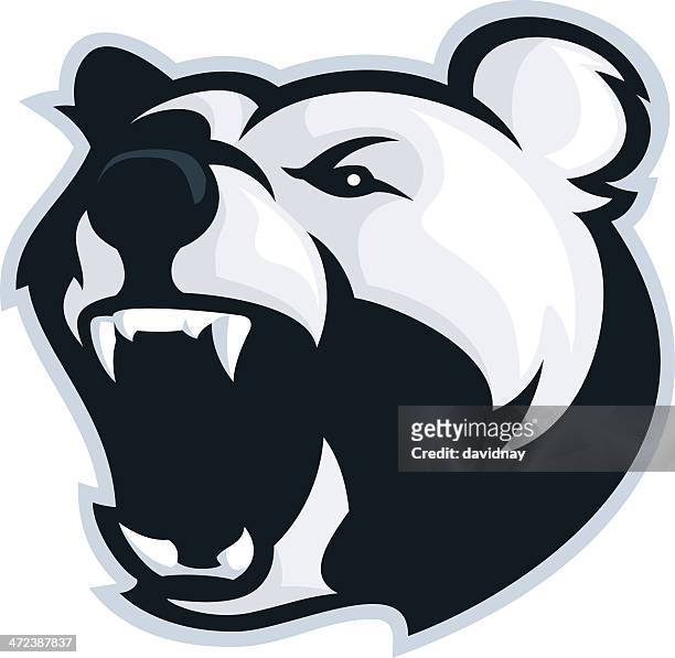 illustrations, cliparts, dessins animés et icônes de mascotte ours polaire - snarling stock