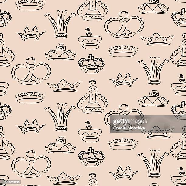 bildbanksillustrationer, clip art samt tecknat material och ikoner med crowns pattern - tiara