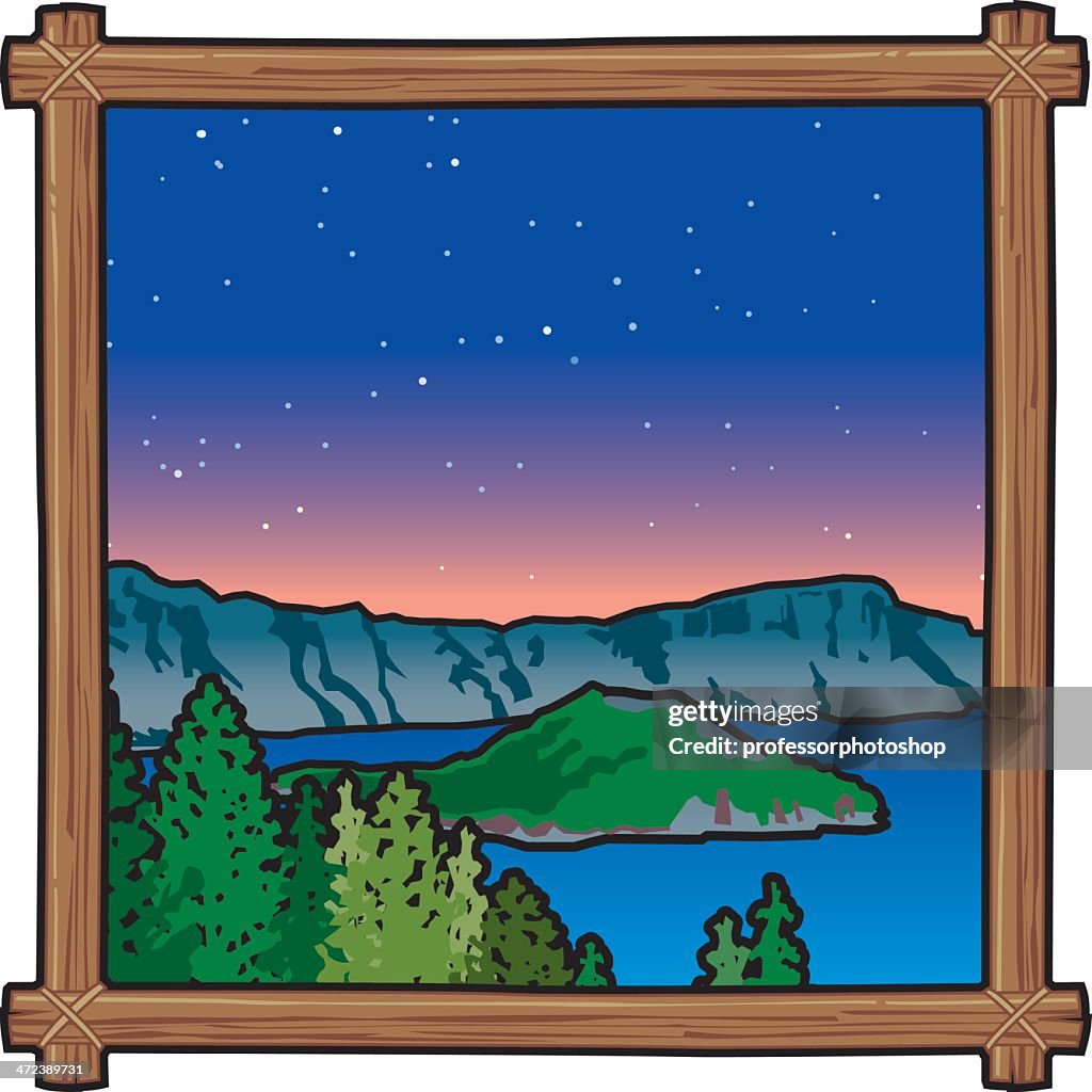 Mountain Lake at Night