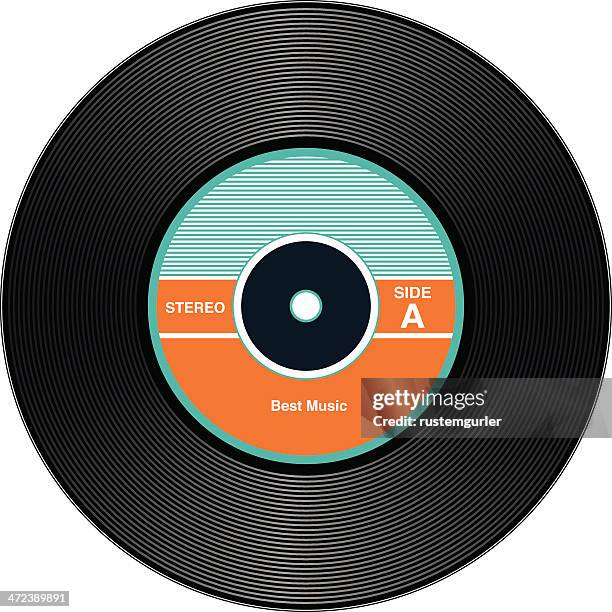 vintage vinyl-datensätze - schallplatte stock-grafiken, -clipart, -cartoons und -symbole