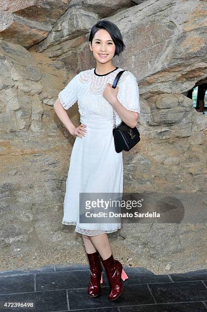 Actress Rainie Yang attends the Louis Vuitton Cruise 2016 Resort Collection shown at a private residence on May 6, 2015 in Palm Springs, California.