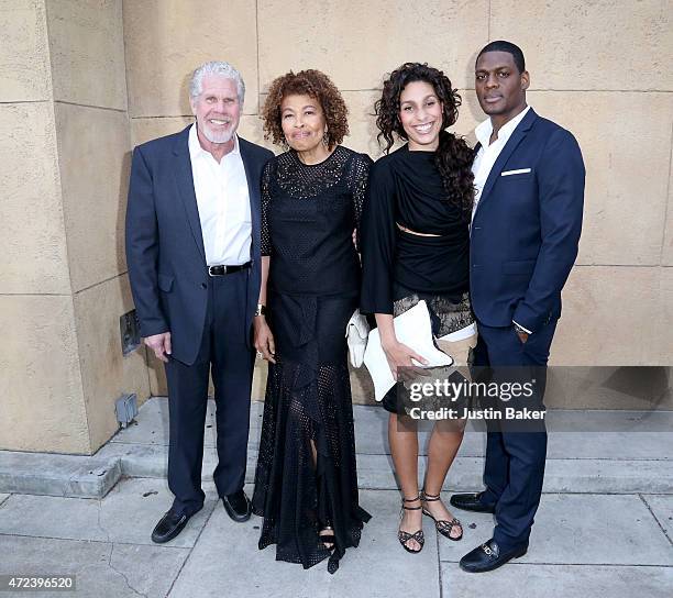 Ron Perlman, Opal Perlman, Blake Perlman, and guest attend "Skin Trade" Los Angeles Premiere at the Egyptian Theatre on May 6, 2015 in Hollywood,...