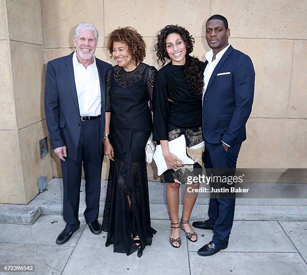 Ron Perlman, Opal Perlman, Blake Perlman, and guest attend "Skin Trade" Los Angeles Premiere at the Egyptian Theatre on May 6, 2015 in Hollywood,...
