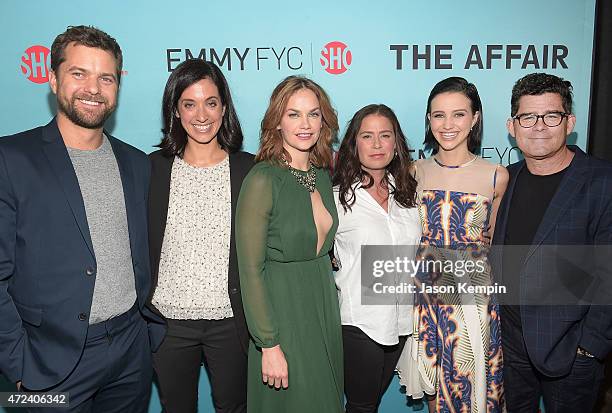 Joshua Jackson, Sarah Treem, Ruth Wilson, Maura Tierney, Julia Goldani Telles and Jeffrey Reiner attend a screening for Showtime's "The Affair" at...