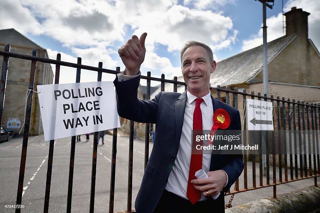 Leader Of The Scottish Labour Party, Jim Murphy, Casts His Vote As The Nation Goes To The Polls