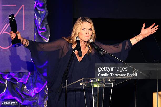 Actress Missi Pyle speaks on stage at the 16th annual Golden Trailer Awards held at Saban Theatre on May 6, 2015 in Beverly Hills, California.