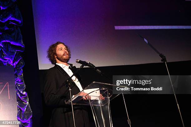 Actor T. J. Miller attends the 16th annual Golden Trailer Awards held at Saban Theatre on May 6, 2015 in Beverly Hills, California.