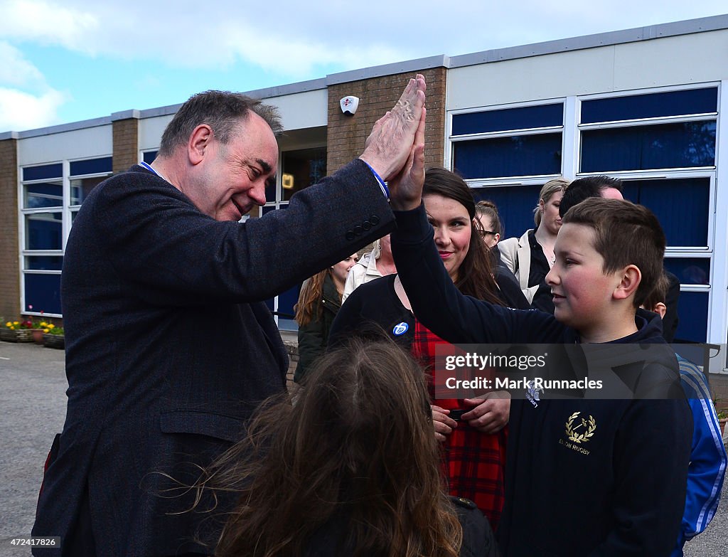 Alex Salmond Of The SNP Casts His Vote As The UK Goes To The Polls