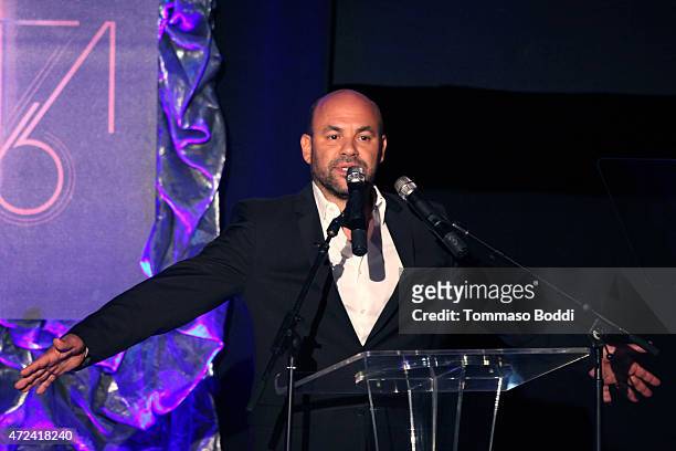 Actor Ian Gomez speaks on stage during the 16th annual Golden Trailer Awards held at Saban Theatre on May 6, 2015 in Beverly Hills, California.