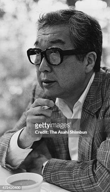 Film director Shohei Imamura speaks during the Asahi Shimbun interview on September 1, 1985 in Japan.