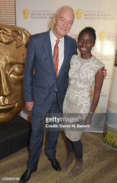 Jon Snow and wife Precious Lunga attend a lunch to celebrate Jon Snow being awarded the BAFTA Fellowship at the Corinthia Hotel London on May 7, 2015...