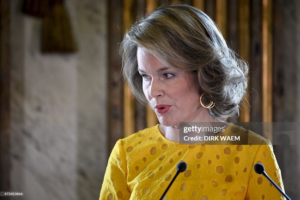 BELGIUM-ROYALS-QUEEN-MATHILDE-PRIZE