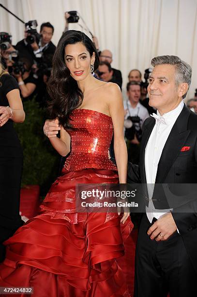 Amal Clooney and George Clooney attend "China: Through The Looking Glass" Costume Institute Benefit Gala at Metropolitan Museum of Art on May 4, 2015...