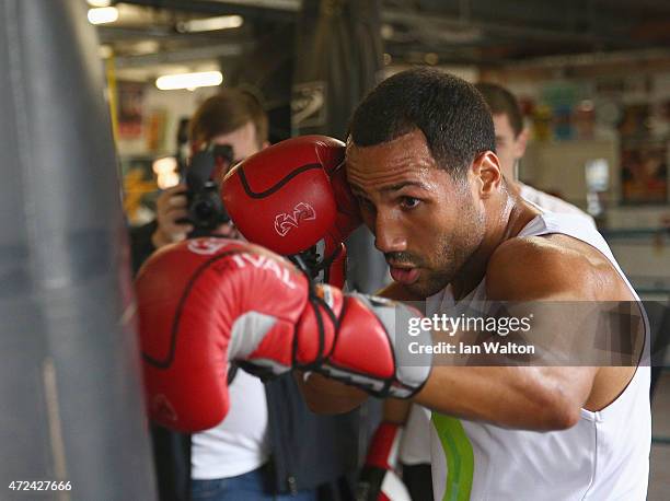 James DeGale Media Works out in Stonebridge Boxing Club as he prepares for his clash with Andre Dirrel for the IBF world Super Middleweight title.on...