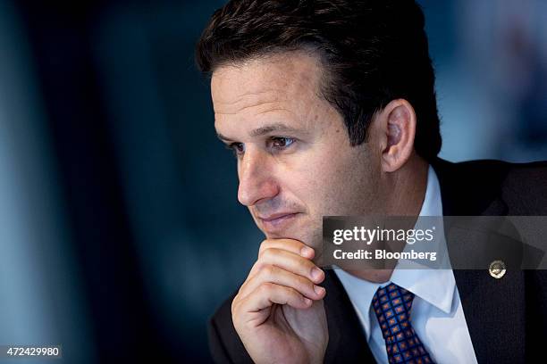 Senator Brian Schatz, a Democrat from Hawaii, listens to a question during an interview in Washington, D.C., U.S., on Thursday, May 7, 2015. Schatz,...