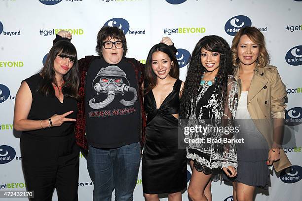 Jamie Greenberg, Andy Milanokis, Michelle Phan, Charis Lincoln and Ann Le attend Endemol Beyond NewFronts 2015 at Current at Chelsea Piers on May 7,...