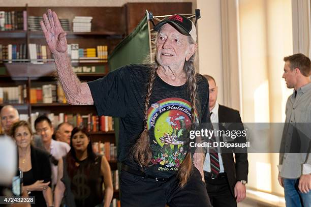 Willie Nelson promotes his book "It's A Long Story: My Life" at Barnes & Noble Union Square on May 7, 2015 in New York City.