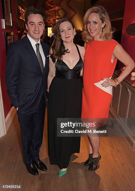 Playwright James Graham, Josie Rourke, Artistic Director of the Donmar Warehouse and director of "The Vote", and Kate Pakenham, Executive Producer of...