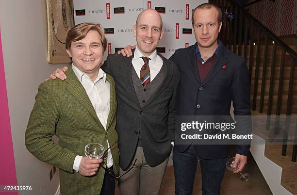 Jonathan Broadbent, Rob Hastie and Geoffrey Streatfeild attend a special screening of The Donmar Warehouse production of "The Vote" at the Ham Yard...