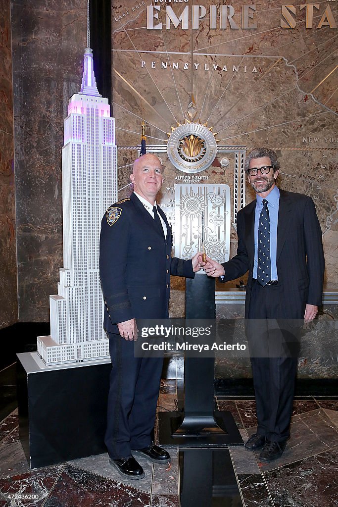 New York City Police Chief of Department, James P. O'Neill  Lights The Empire State Building Purple To Commemorate Police Memorial Week