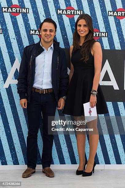 Driver Felipe Massa and Spanish sports presenter Lucia Villalon arrive at Terrazza MARTINI to announce Bar Refaeli as the global MARTINI race...