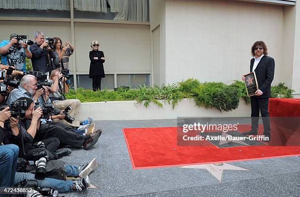 Musician Jeff Lynne is honored with a star on the Hollywood Walk of Fame on April 23, 2015 in Hollywood, California.