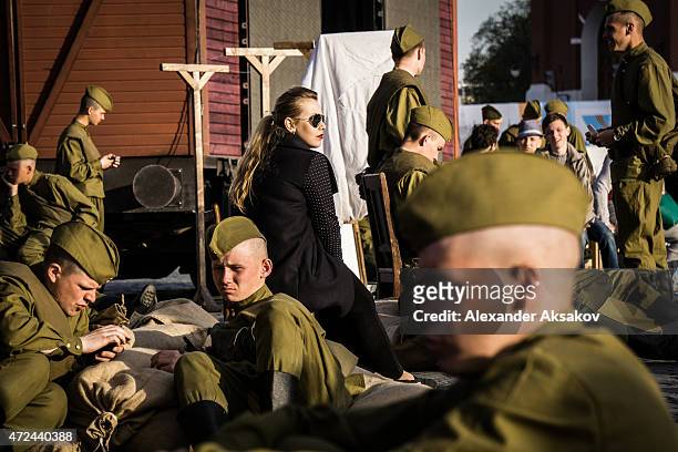 General views after the rehearsal of the parade, the final rehearsal of a show dedicated to the Victory Day, on May 7, 2015 in Moscow, Russia. The...