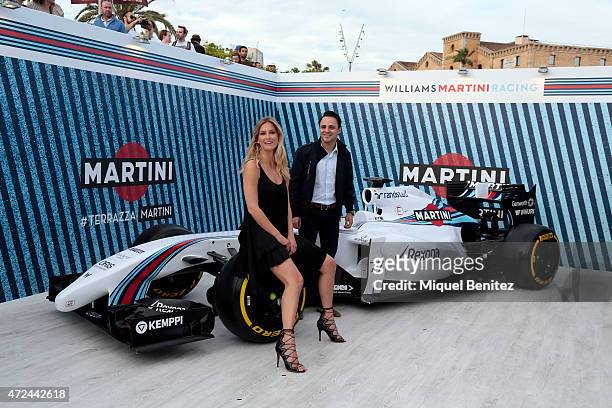 Model Bar Refaeli and WILLIAMS MARTINI RACING driver Felipe Massa pose with a WILLIAMS MARTINI RACING car at Terrazza MARTINI to announce Bar Refaeli...