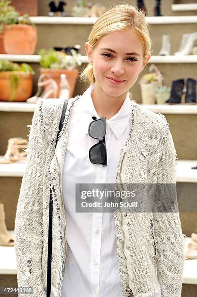 Actress Emily Wickersham attends RAYE shoe launch event hosted by Chrissy Teigen and Hillary Kerr held At Ysabel on May 7, 2015 in West Hollywood,...