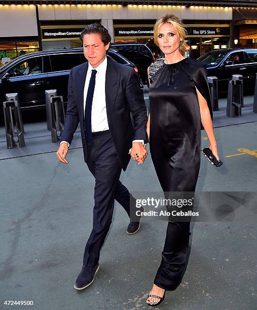 Vito Schnabel and Heidi Klum are seen on May 7, 2015 in New York City.