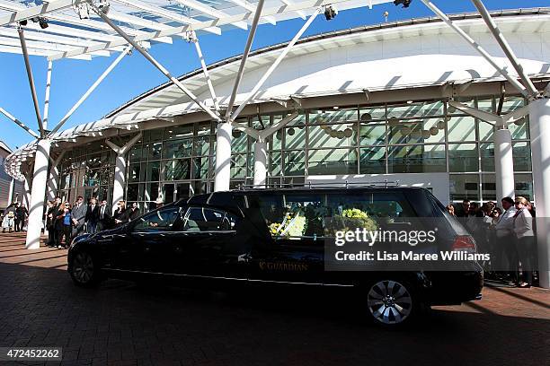 Hearse carrying the body of Andrew Chan arrives at Hillsong Church, Baulkham Hills on May 8, 2015 in Sydney, Australia. Bali Nine duo Andrew Chan and...