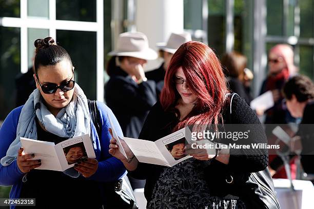Mourners arrive at the funeral service for executed Bali nine member Andrew Chan at Hillsong Church, Baulkham Hills on May 8, 2015 in Sydney,...