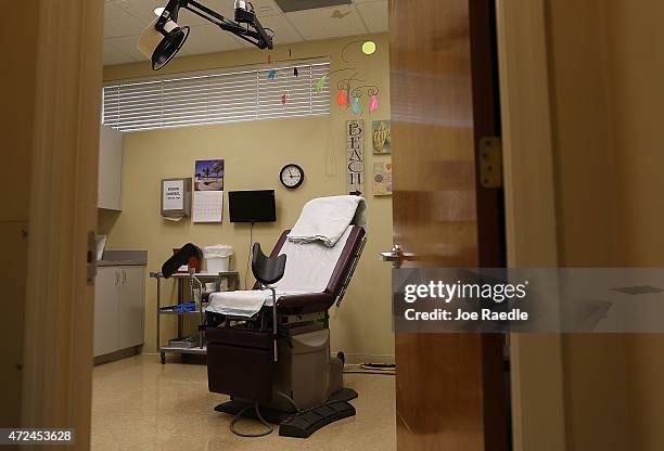 An examination room is seen at a women's reproductive health center that provides abortions on May 7, 2015 in a city in South Florida. The Florida...