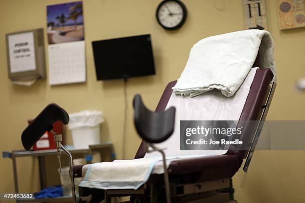 An examination room is seen at a women's reproductive health center that provides abortions on May 7, 2015 in a city in South Florida. The Florida...