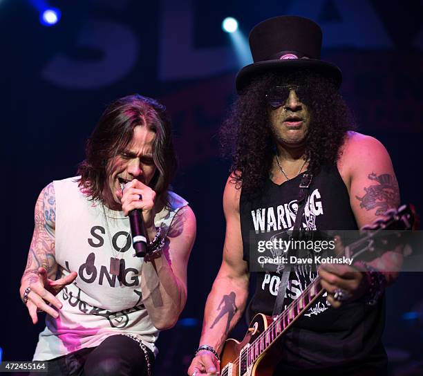 Myles Kennedy and Slash perform for the "Slash featuring Myles Kennedy and The Conspirators concert" at Terminal 5 on May 7, 2015 in New York City.