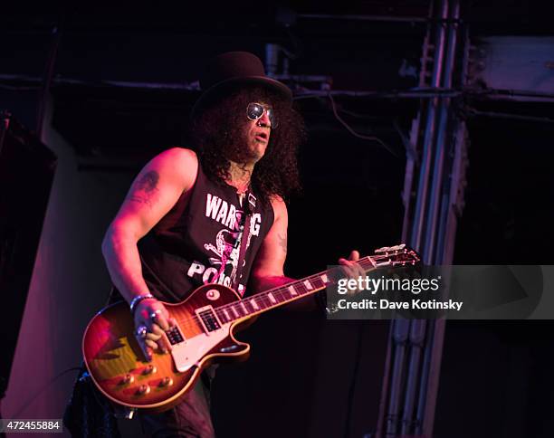 Slash performs for the "Slash featuring Myles Kennedy and The Conspirators concert" at Terminal 5 on May 7, 2015 in New York City.