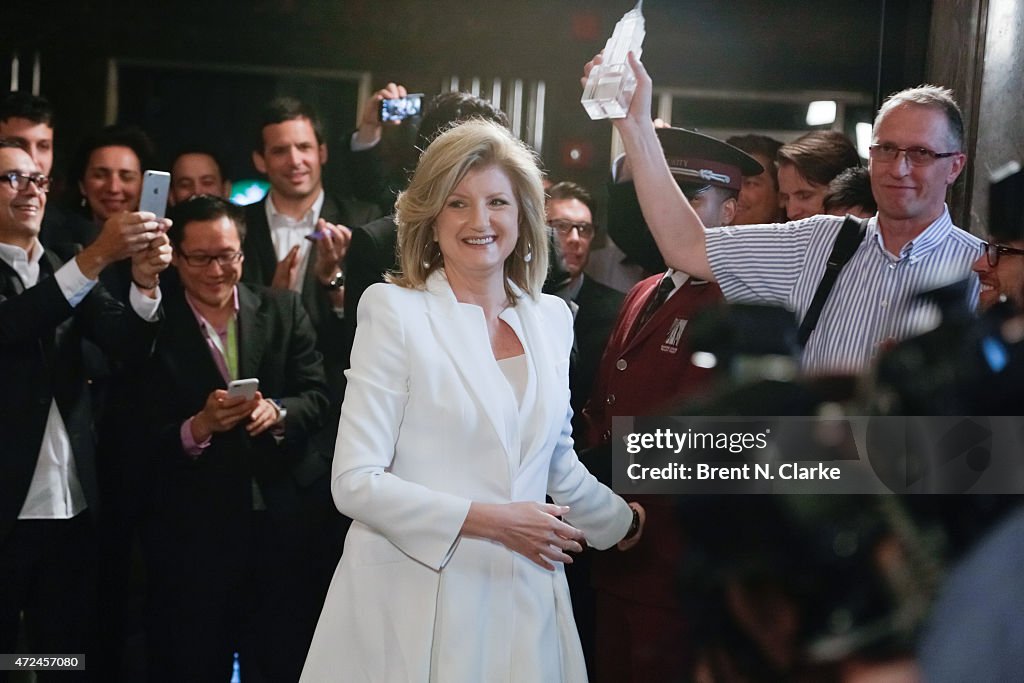 Arianna Huffington Lights The Empire State Building In Celebration Of The Huffington Post's 10 Year Anniversary