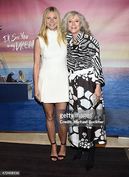 Actress Gwyneth Paltrow and actress Blythe Danner arrive at the screening of "I'll See You In My Dreams" at The London Screening Room on May 7, 2015...