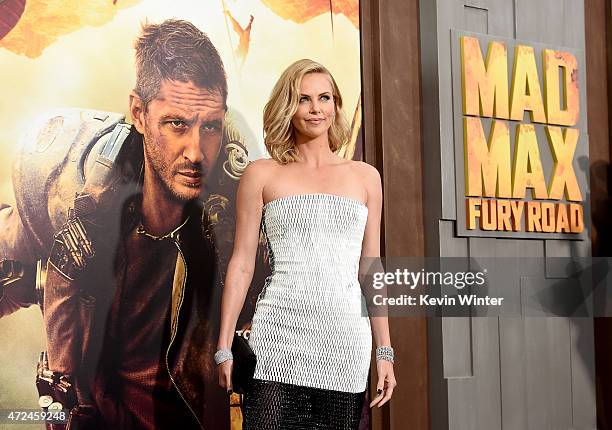 Actress Charlize Theron attends the premiere of Warner Bros. Pictures' "Mad Max: Fury Road" at TCL Chinese Theatre on May 7, 2015 in Hollywood,...